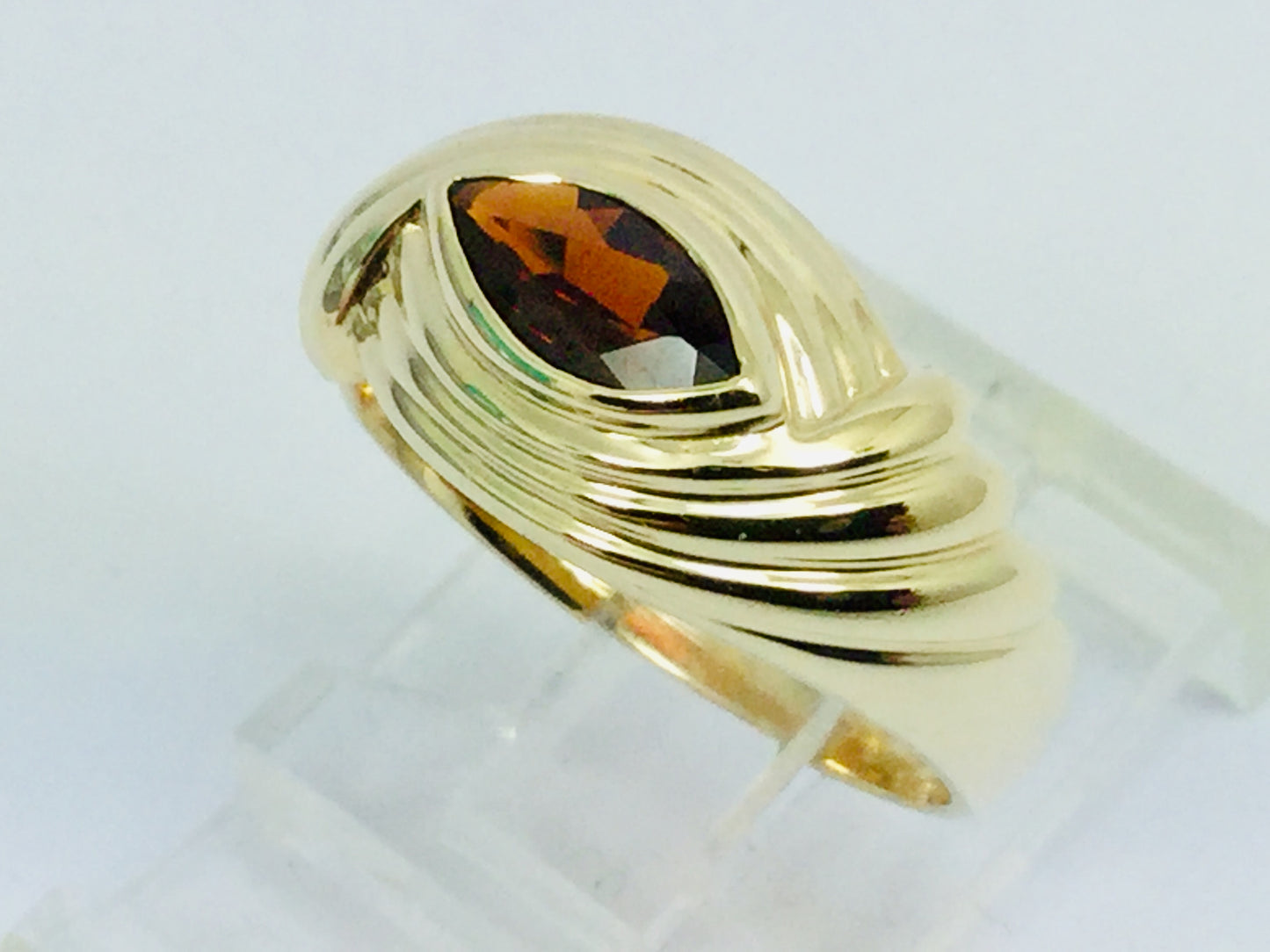 10k Yellow Gold Marquise Cut Garnet January Birthstone Ring