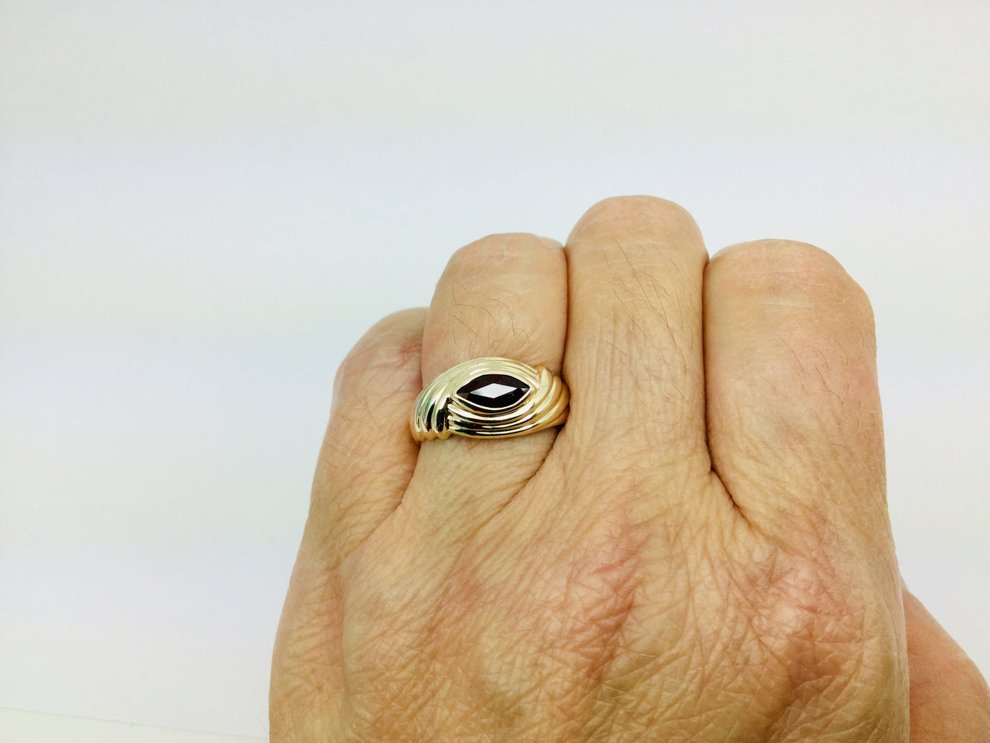 10k Yellow Gold Marquise Cut Garnet January Birthstone Ring