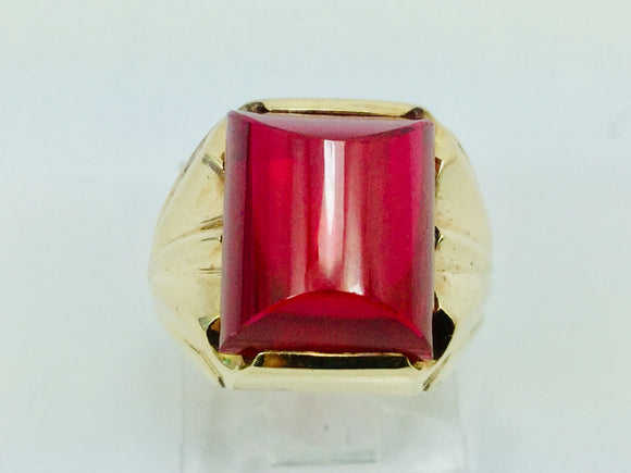 10k Yellow Gold Garnet January Birthstone Ring***