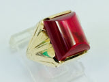 10k Yellow Gold Garnet January Birthstone Ring***