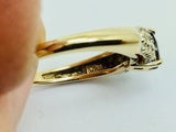 10k Yellow Gold Oval Cut Garnet January Birthstone & Diamond Ring