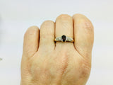10k Yellow Gold Oval Cut Garnet January Birthstone & Diamond Ring