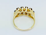 14k Yellow Gold Round Cut Garnet January Birthstone Cluster Ring