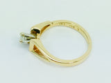 14k Yellow Gold Round Cut 14pt Diamond Ring