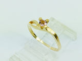 10k Yellow Gold Round Cut Rose Quartz October Birthstone Ring