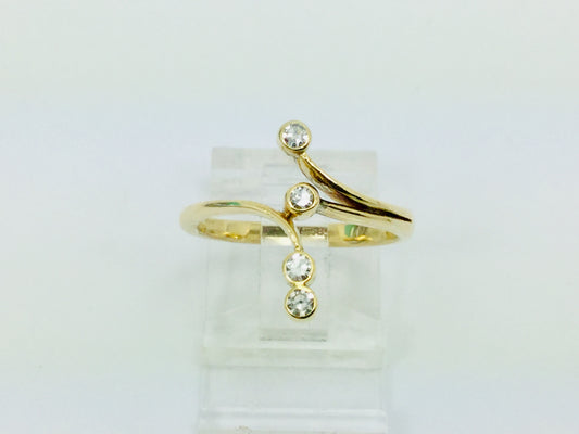 14k Yellow Gold Round Cut 16pt Diamond Ring