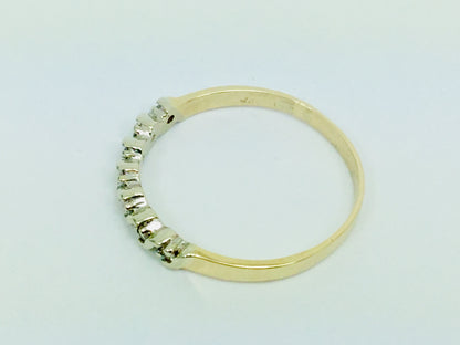 10k Yellow Gold Round Cut 0.14ct Diamond Engagement Ring and Wedding Band