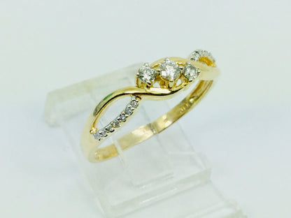 10k Yellow Gold Round Cut 21pt Diamond Promise Engagement Ring