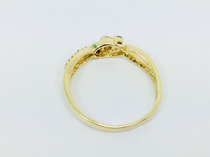 10k Yellow Gold Round Cut 21pt Diamond Promise Engagement Ring