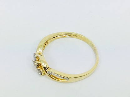 10k Yellow Gold Round Cut 21pt Diamond Promise Engagement Ring