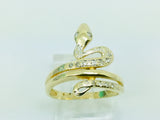 14k Yellow Gold 13pt Diamond Snake Ring