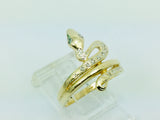 14k Yellow Gold 13pt Diamond Snake Ring