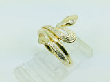 14k Yellow Gold 13pt Diamond Snake Ring