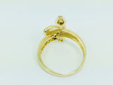 14k Yellow Gold 13pt Diamond Snake Ring