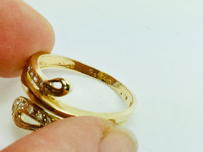 14k Yellow Gold 13pt Diamond Snake Ring