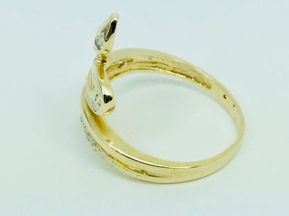14k Yellow Gold 13pt Diamond Snake Ring