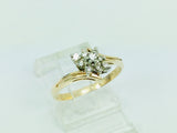 10k Yellow Gold 14pt Diamond Cluster Ring