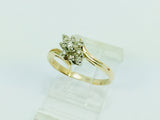 10k Yellow Gold 14pt Diamond Cluster Ring