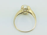14k Yellow Gold Two Genuine Pearls June Birthstone Cocktail Ring
