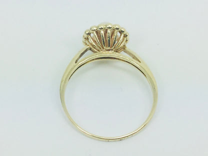10k Yellow Gold Genuine Pearl June Birthstone Cocktail Ring