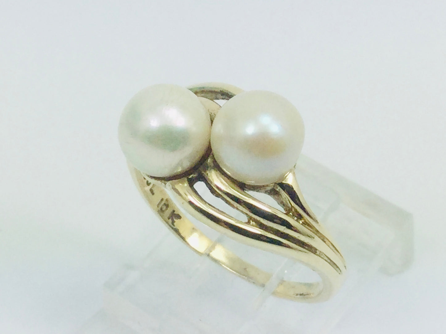 10k Yellow Gold Genuine Pearl June Birthstone Cocktail Ring