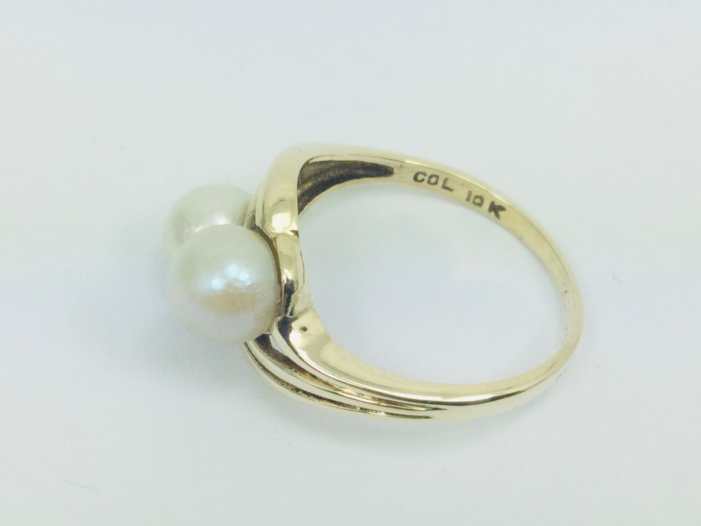 10k Yellow Gold Genuine Pearl June Birthstone Cocktail Ring