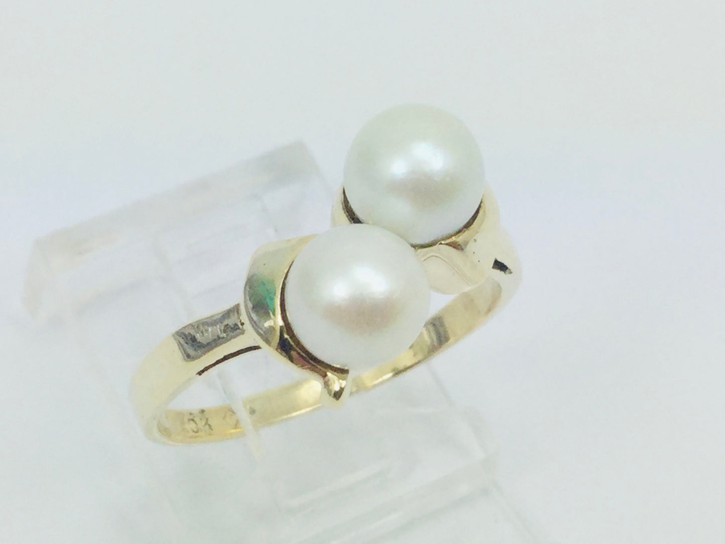 10k Yellow Gold Genuine Pearl June Birthstone Cocktail Ring