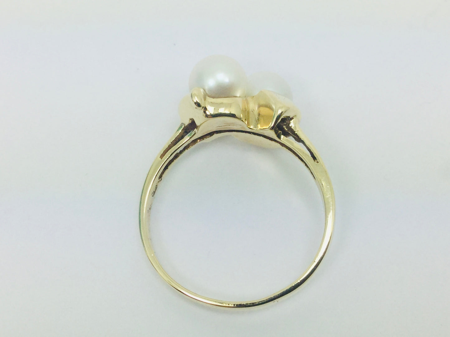 10k Yellow Gold Genuine Pearl June Birthstone Cocktail Ring