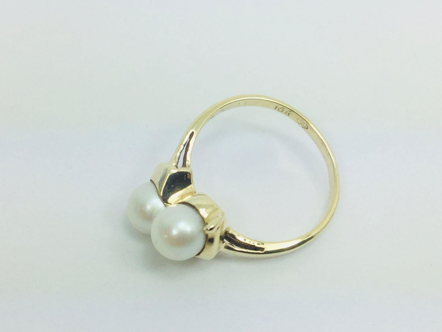 10k Yellow Gold Genuine Pearl June Birthstone Cocktail Ring