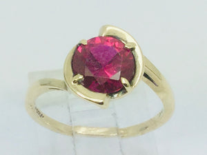 10k Yellow Gold Round Cut 1.25ct July Birthstone Solitaire Ring