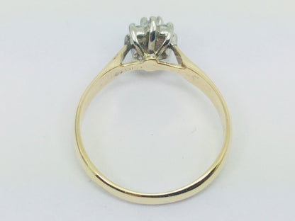 14k Yellow Gold Round Cut 12pt Genuine Ruby July Birthstone & 12pt Diamond Halo Ring