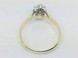 14k Yellow Gold Round Cut 12pt Genuine Ruby July Birthstone & 12pt Diamond Halo Ring
