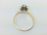 10k Yellow Gold Round Cut 5pt Genuine Ruby July Birthstone & 18pt Diamond Halo Ring