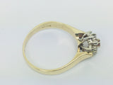 10k Yellow Gold Round Cut 5pt Genuine Ruby July Birthstone & 18pt Diamond Halo Ring