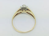 10-14k Yellow/White Gold Round Cut 9pt Genuine Ruby July Birthstone & 9pt Diamond Halo Ring