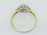 10k Yellow Gold Round Cut 16pt Genuine Ruby July Birthstone & 10pt Diamond Halo Ring
