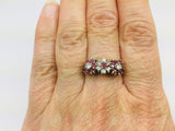 14k White Gold Round Cut 40pt Genuine Ruby July Birthstone & 24pt Diamond Halo Flower Ring