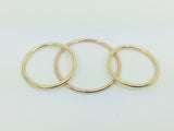 10k Solid Yellow, Rose, or White Gold 1.3mm Stackable Band Rings