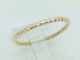 14k Rose Gold Geometric Design 1.6mm Stackable Band Rings