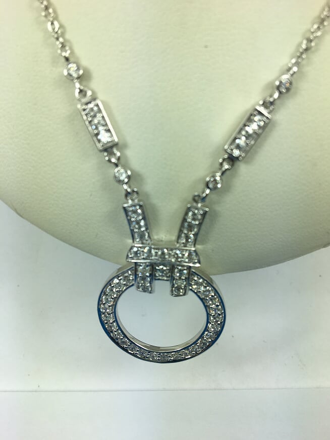 Stunning Silver & Cubic Zirconia Matching Necklace/Earring Set