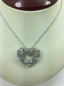 Silver 1.8 ct Aquamarine & Tanzanite Necklace