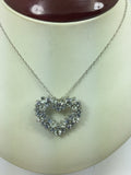 Silver 1.8 ct Aquamarine & Tanzanite Necklace