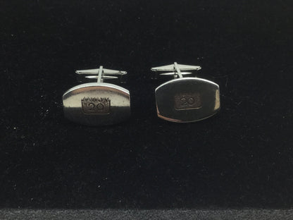 Carlton Sterling Silver 20th Anniversary Cuff Link & Tie Bar Set