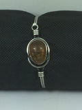 Solid Sterling Silver & Genuine Amber Bangle