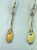 Silver Drop Earrings With Bone
