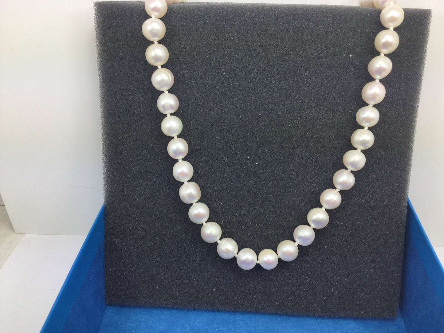 Fresh Water Pearls 10 mm Sterling Silver Necklace,Matching Earrings Set