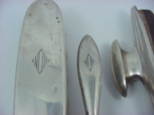 Vintage Birks 3 Piece Sterling Silver Monogrammed Dresser / Vanity Set