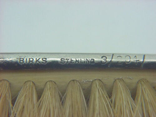 Vintage Birks 3 Piece Sterling Silver Monogrammed Dresser / Vanity Set