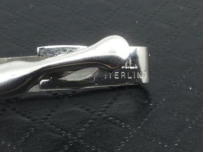 Carlton Sterling Silver 20th Anniversary Cuff Link & Tie Bar Set