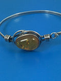 Solid Sterling Silver & Genuine Amber Bangle
